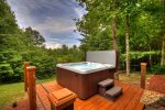 Hot tub on a open deck 